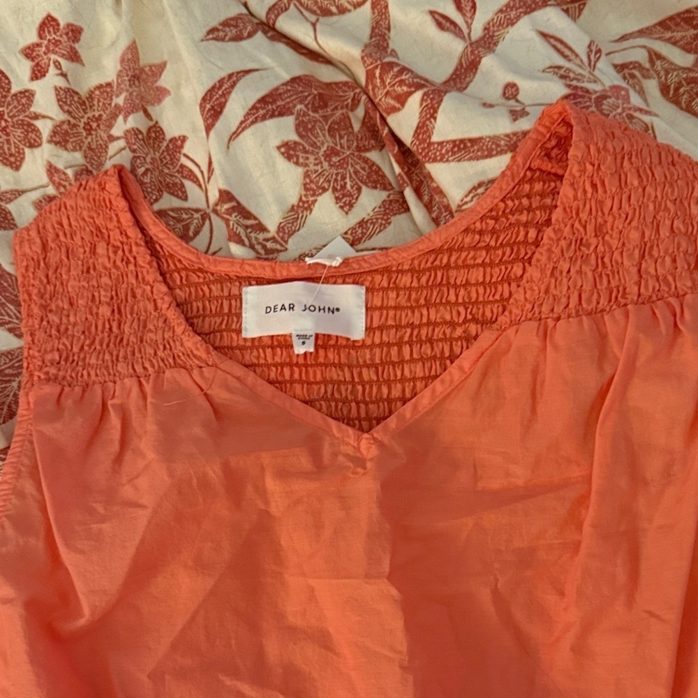 Dear John Coral Eyelet Hem Top - Picture 3 of 5